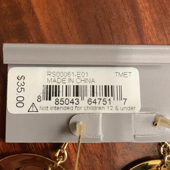 NWT Robert Lee Morris gold tone circle earrings - Picture 2 of 4